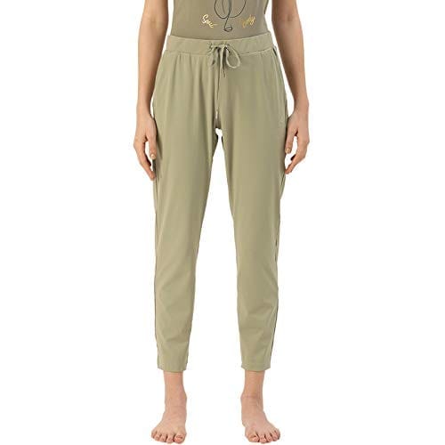 Enamor Athleisure Womens Mid Rise Relaxed Fit 7/8 Length Quick Dry 4 Way Stretch Antimicrobial Smart Active Travel Pants - E068