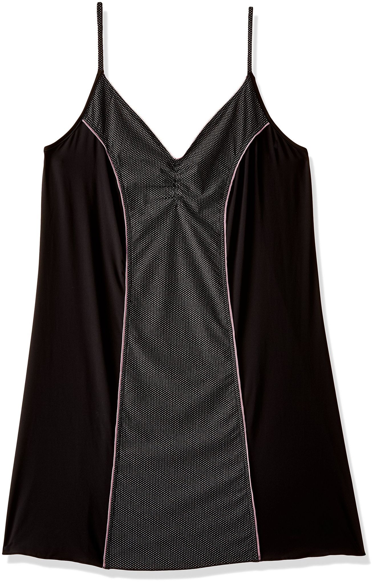 Enamor Women's Nylon Chemise (LC68_Black_L)