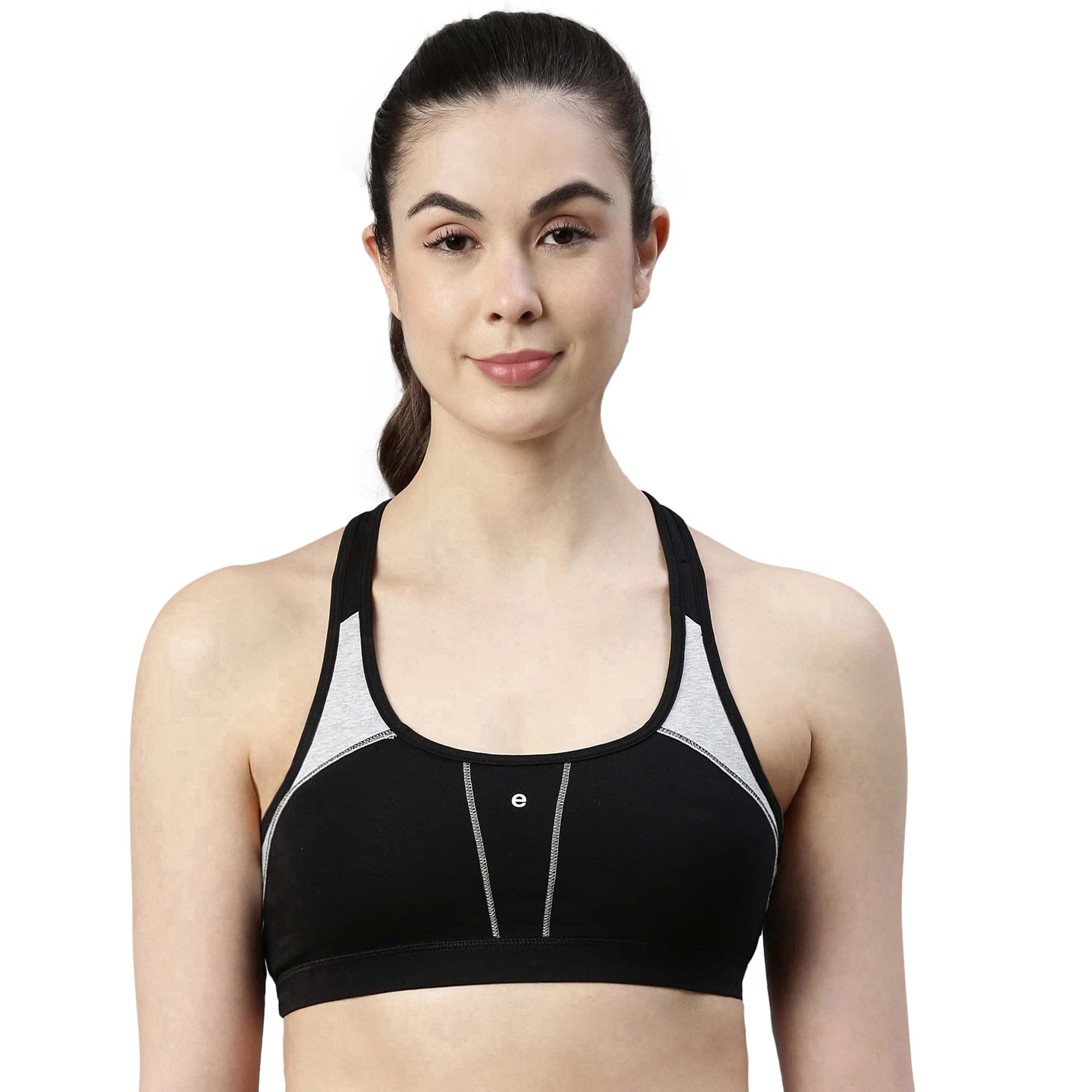 Enamor SB08 Racer Back Medium Impact Cotton Bra - Padded, Wirefree & High Coverage