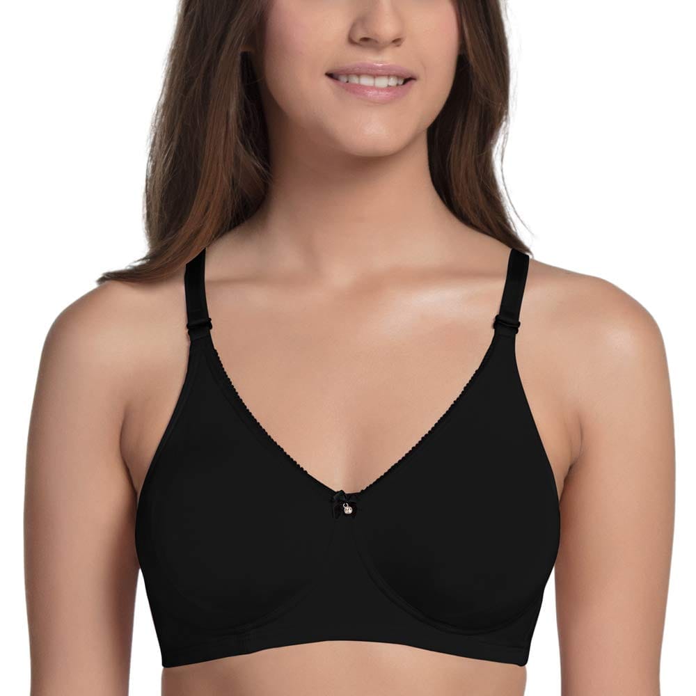 Enamor A055 Stretch Cotton Comfort Shaper with Detachable Straps T-Shirt Bra - Non-Padded Wirefree High Coverage