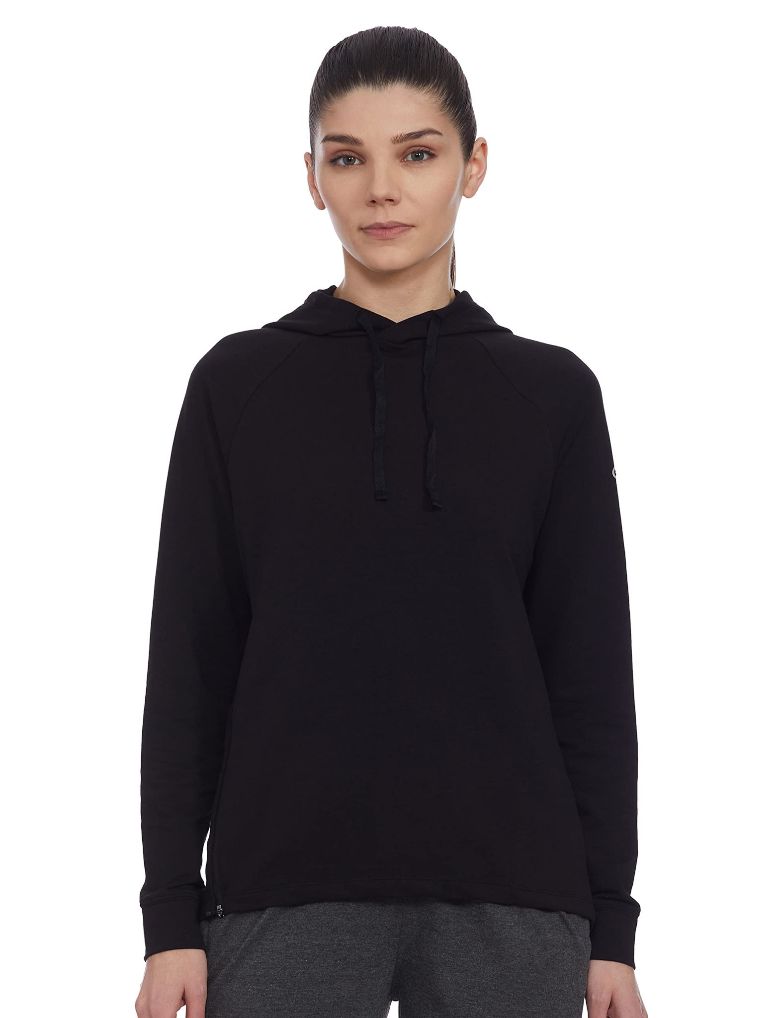 Enamor Athleisure Women A902 Relaxed Fit Cotton Hoodie Pullover|4-Way Stretch Soft Cotton|Anitimicrobial Finish|Quick Dry Hoodie Sweatshirt