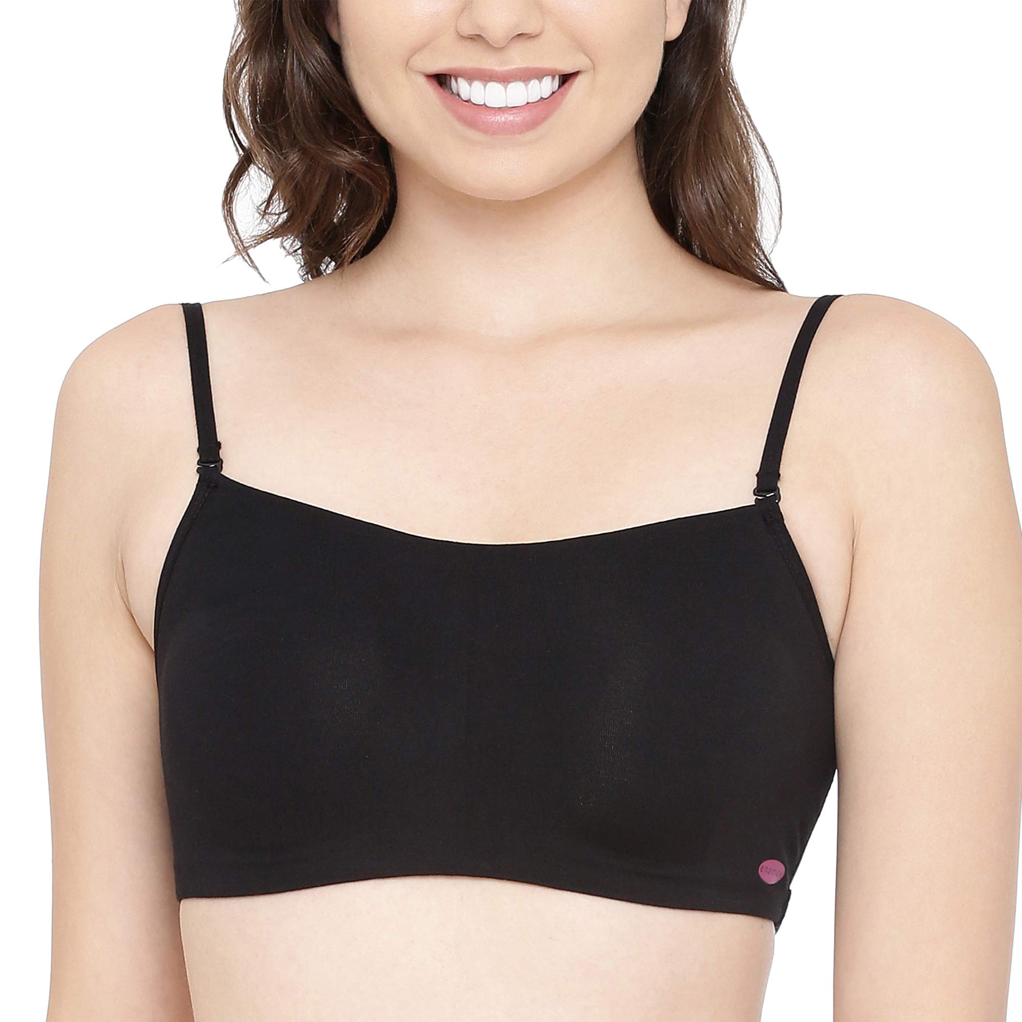 Enamor A022 Basic Cotton Stretch Cami with Detachable Straps Bra - Non-Padded Wirefree High Coverage