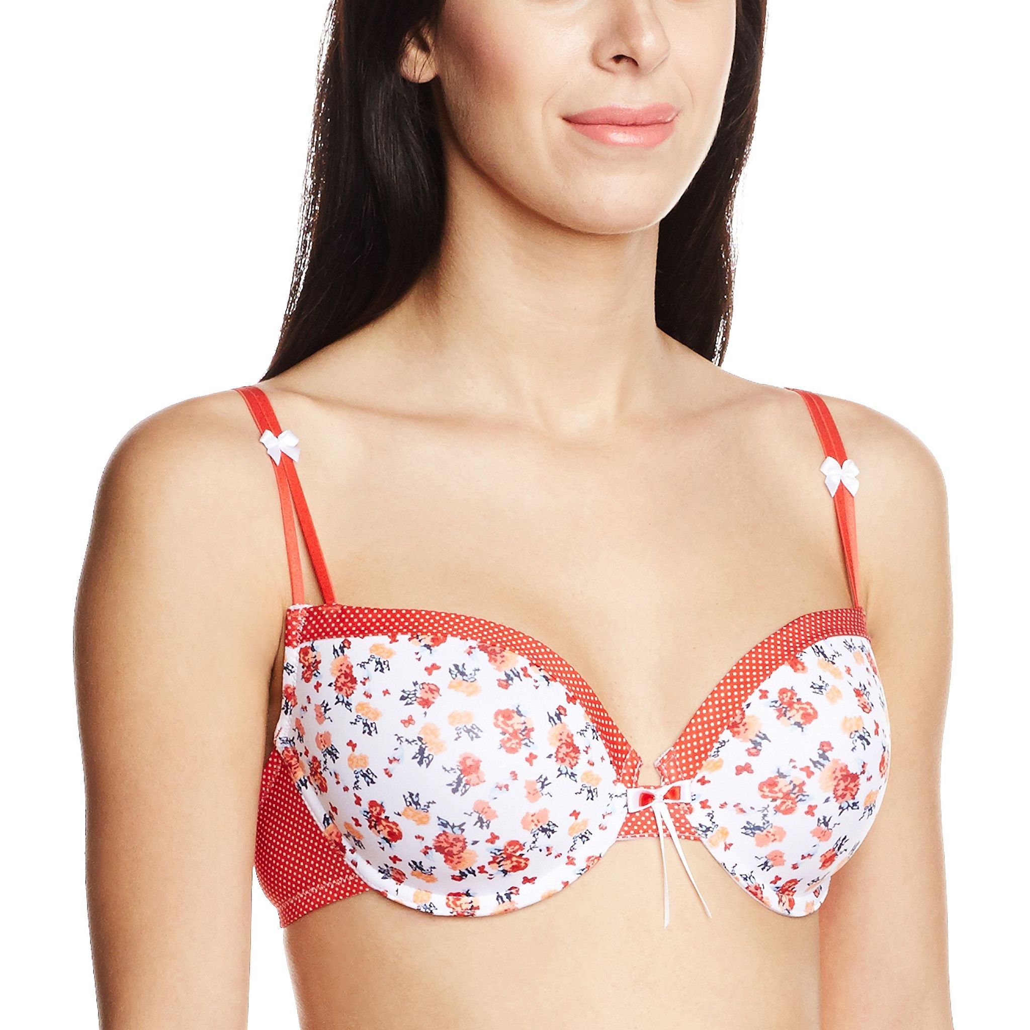 Enamor Womens Solid Padded Wired Balconette Bra