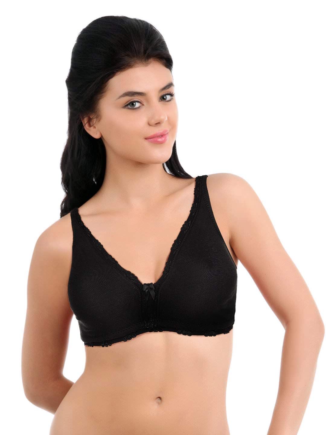 Enamor Womens Solid Non Wired Non Padded Full Coverage Bra
