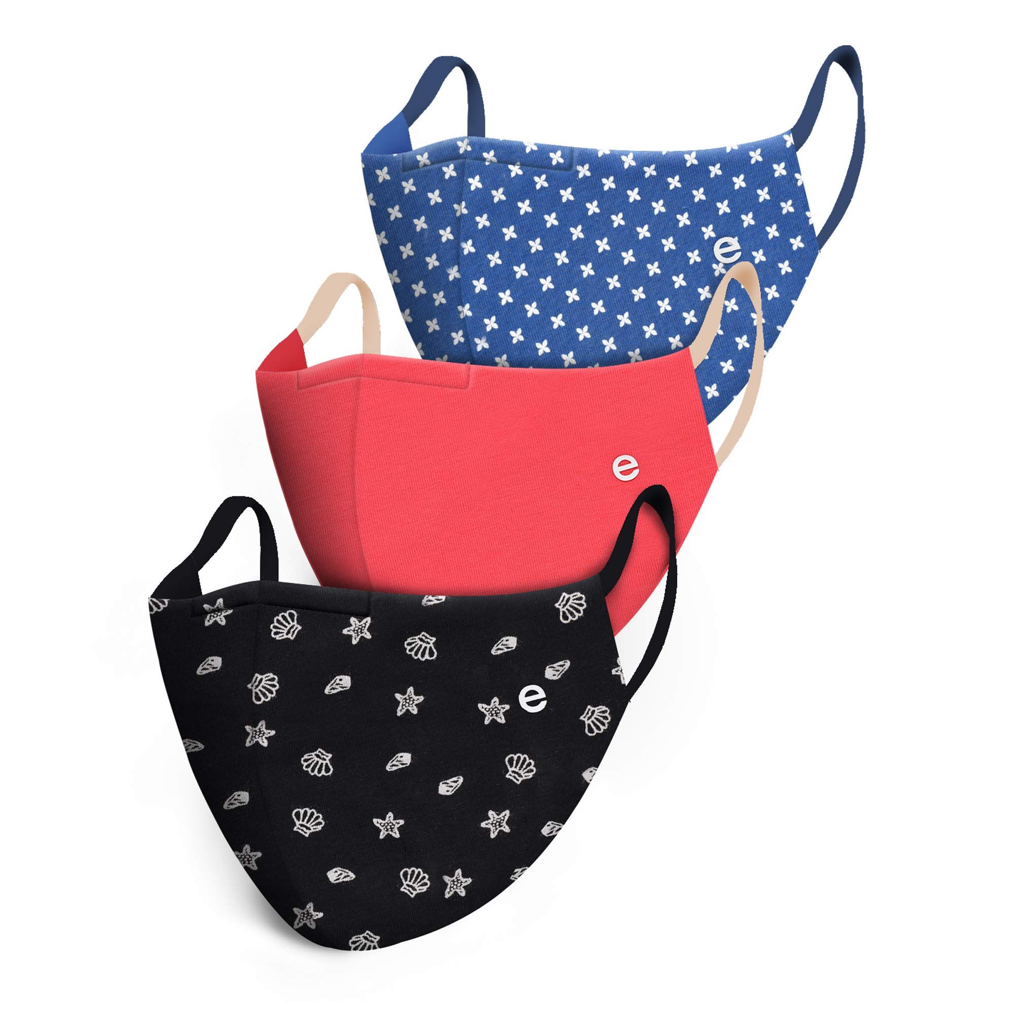 Enamor W001 SMART MASK : 3 Layer Cotton Jersey Outdoor Mask | >95% Protection | Adult Mask - Pack of 3