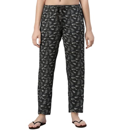 Enamor E4A4 Mid-Rise Straight Leg Basic Home Pant for Women with All Over Print Enamor E4A4 Mid-Rise Straight Leg Basic Home Pant for Women with All Over Print