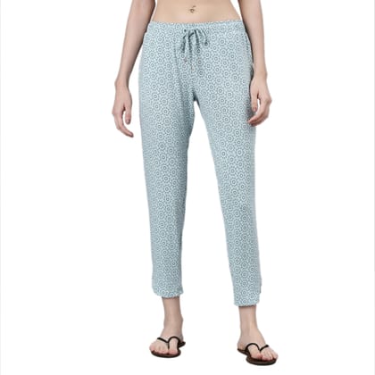 Enamor Mid-Rise Tapered Lounge Pants for Women with Curved Slit Hems Enamor Mid-Rise Tapered Lounge Pants for Women with Curved Slit Hems