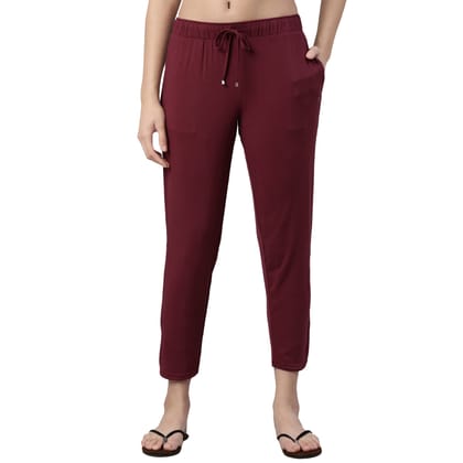 Enamor Women's Relaxed Lounge Pants (E048_Dry Blood_XL) Enamor Women's Relaxed Lounge Pants (E048_Dry Blood_XL)