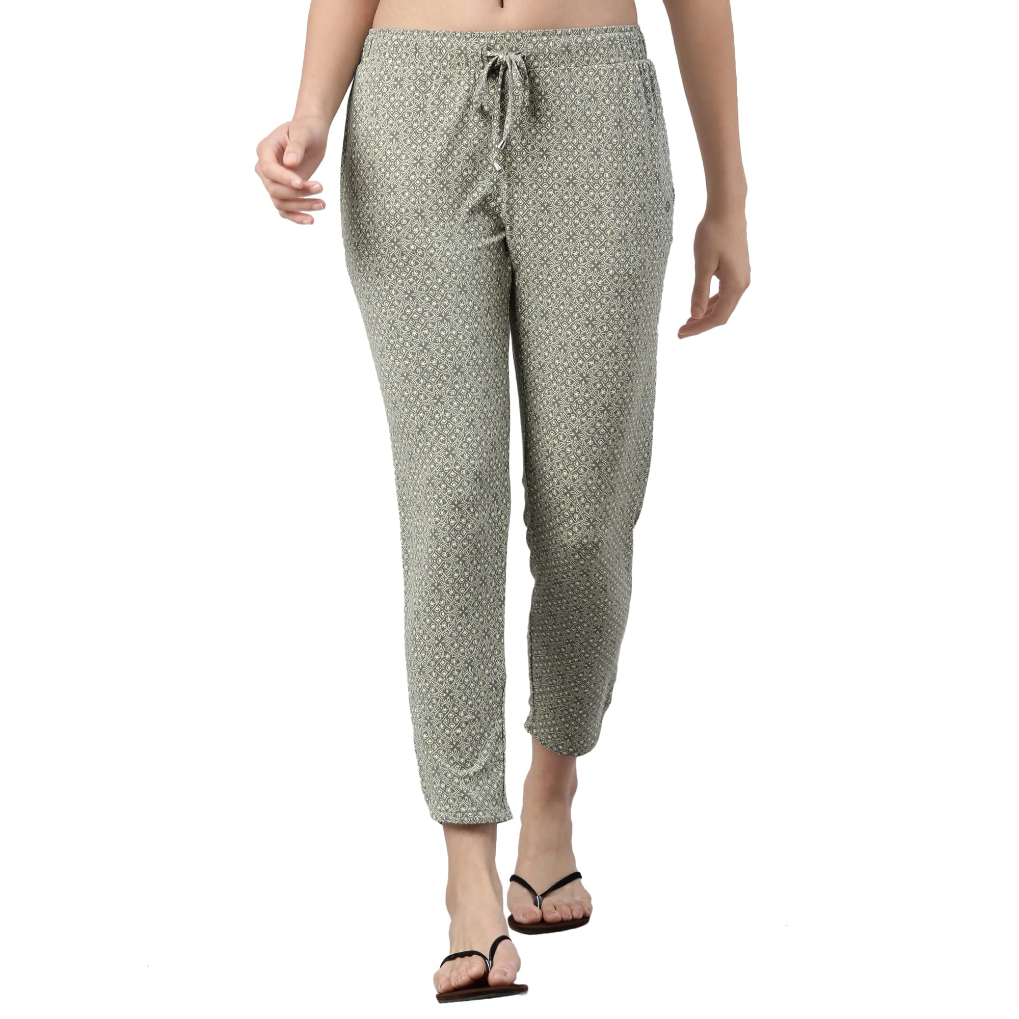Enamor Women's Relaxed Lounge Pants (E048_ASH Celtic AOP_2XL)
