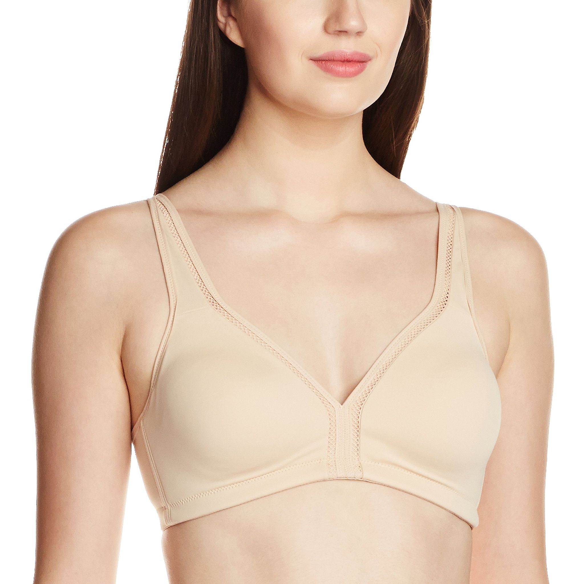 Enamor F024 Plush Comfort Full Support Bra - Non-Padded Wirefree High Coverage - Paleskin