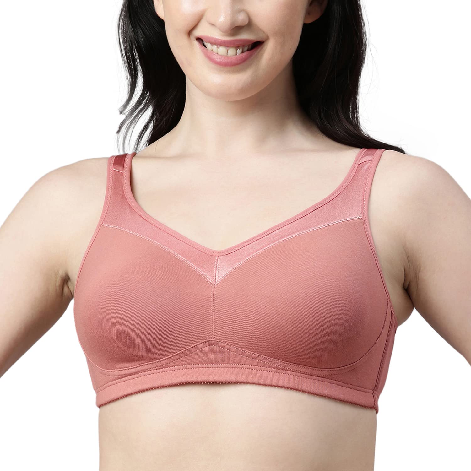 Enamor A112 Full Support Minimizer Cotton Bra For Women Non-Padded, Non-Wired & Full Coverage With Seamless Cup(A112-Rosette-36B)