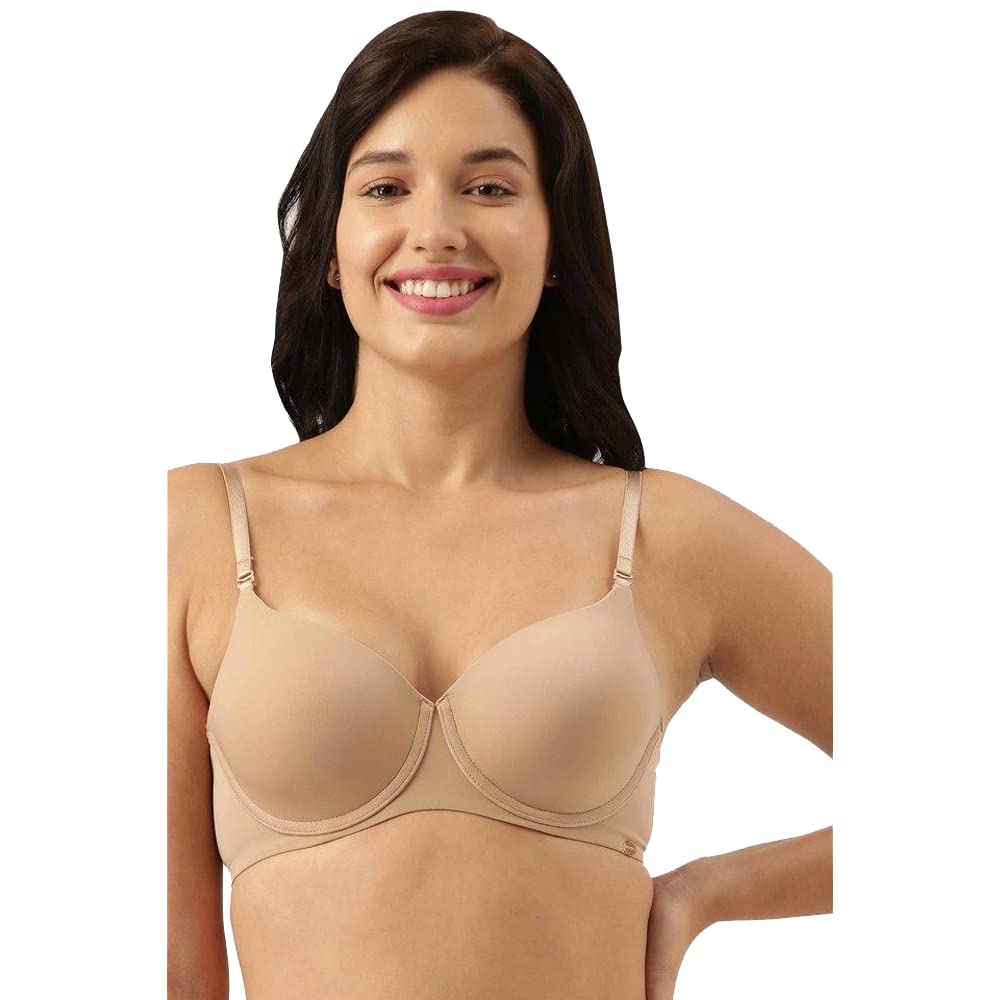 Enamor Women's Nylon Blend Lightly Padded Underwire High Coverage Bra Yellow