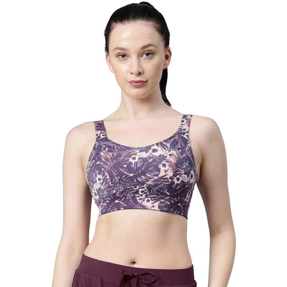 Enamor SB18 Women's Synthetic Convertible Back High Impact Sports Bra - Padded Nod Wired Full Coverage(SB18-Lilac Run-36D)