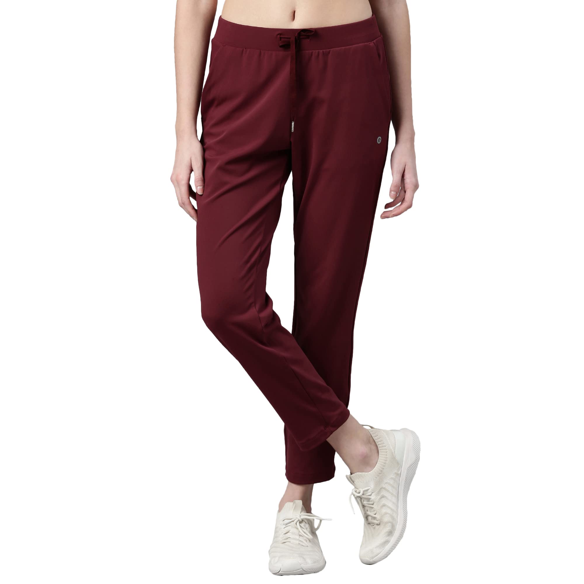 Enamor Women's Relaxed Track Pants (E068_Dry Blood_2XL)