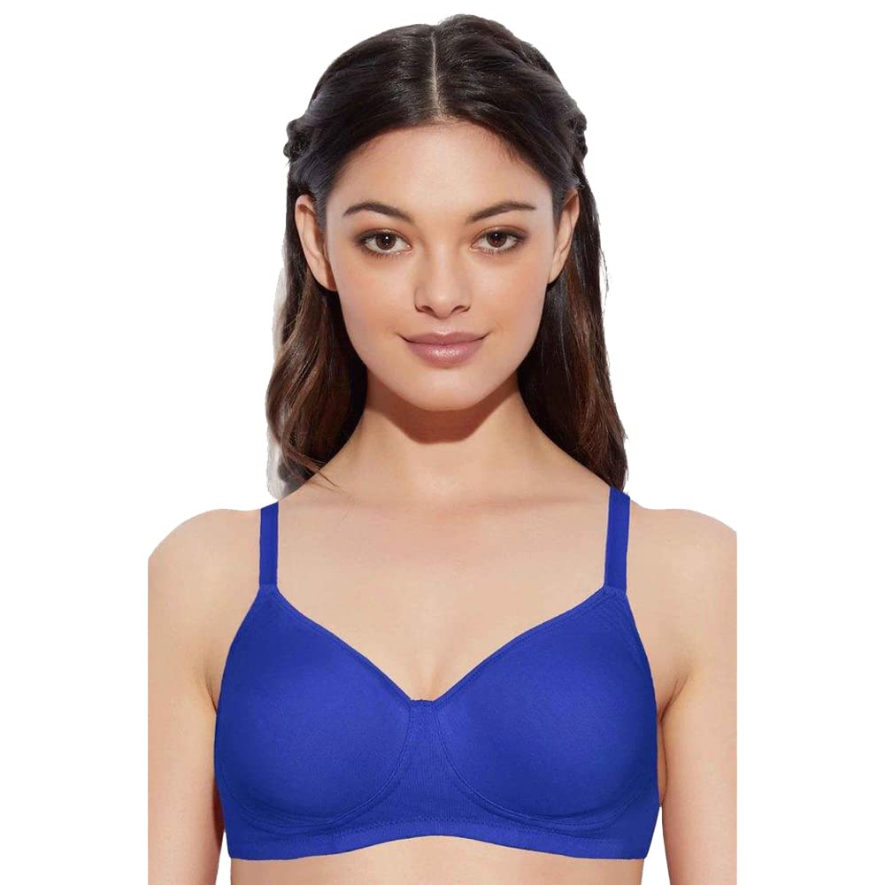 Enamor A042 Side Support�Shaper�Stretch�Cotton Everyday Bra - Non-Padded,�Wire-Free�& High Coverage DEEP Ultramarine