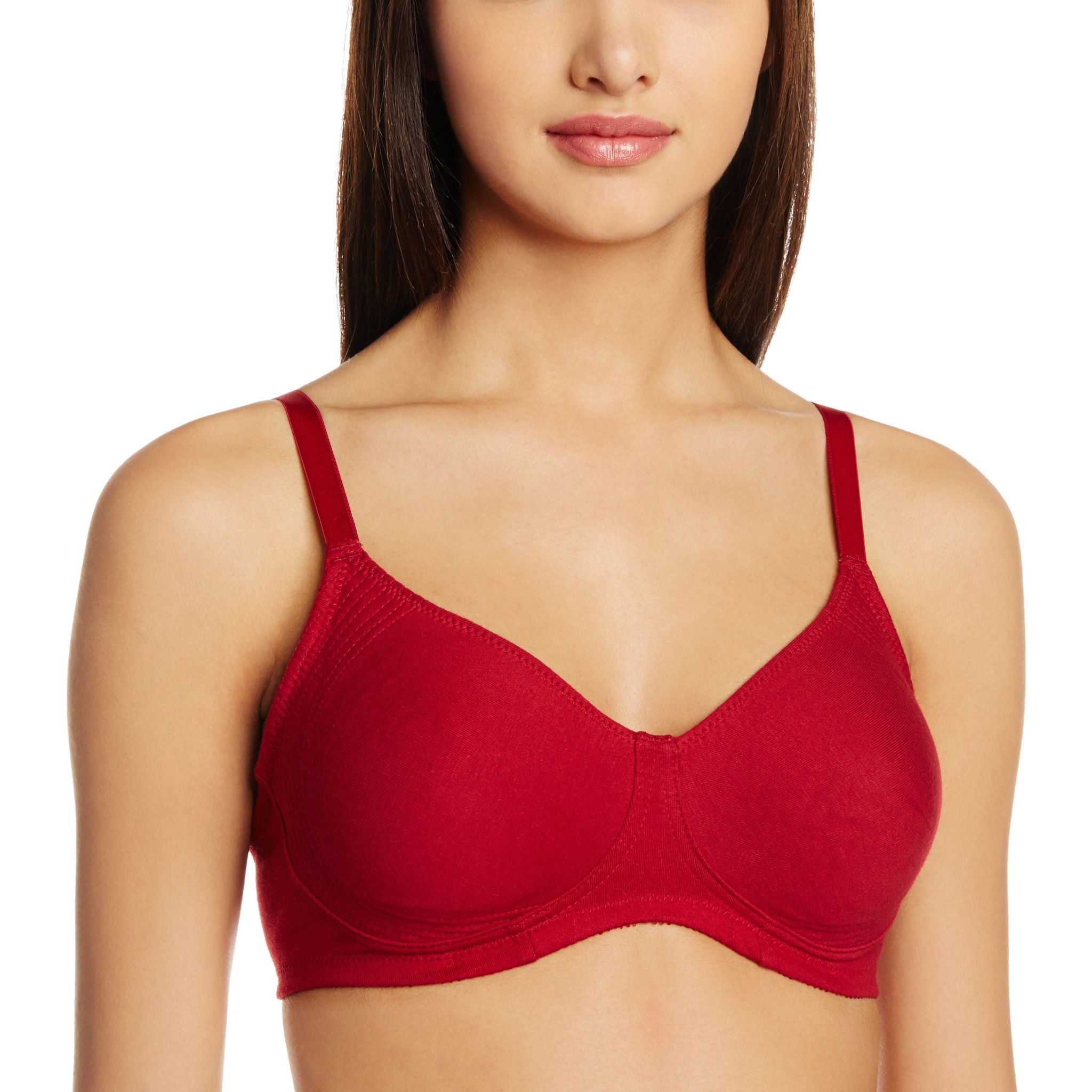 Enamor Women's Non-Wired Bra -32D (Red)