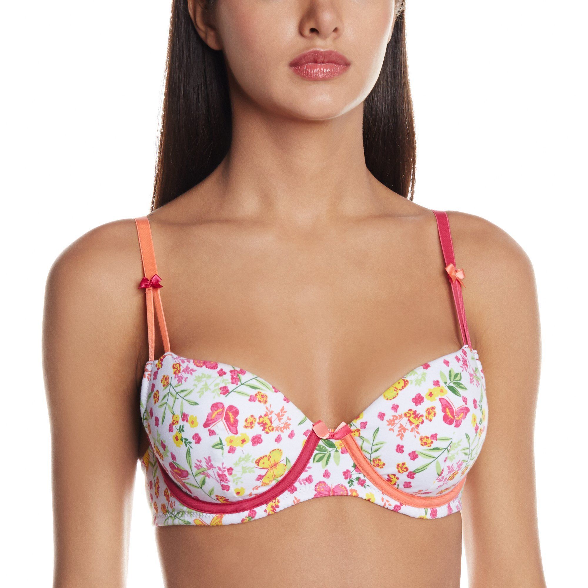 Enamor Butterfly Print Padded Wired Bra - 36B