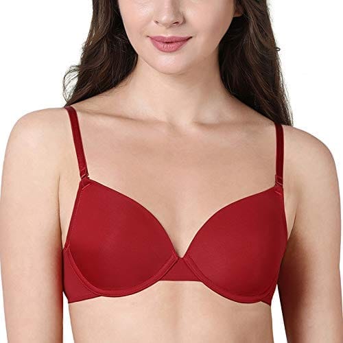 Enamor Women's Nylon F038 T-Shirt Bra RED_38B