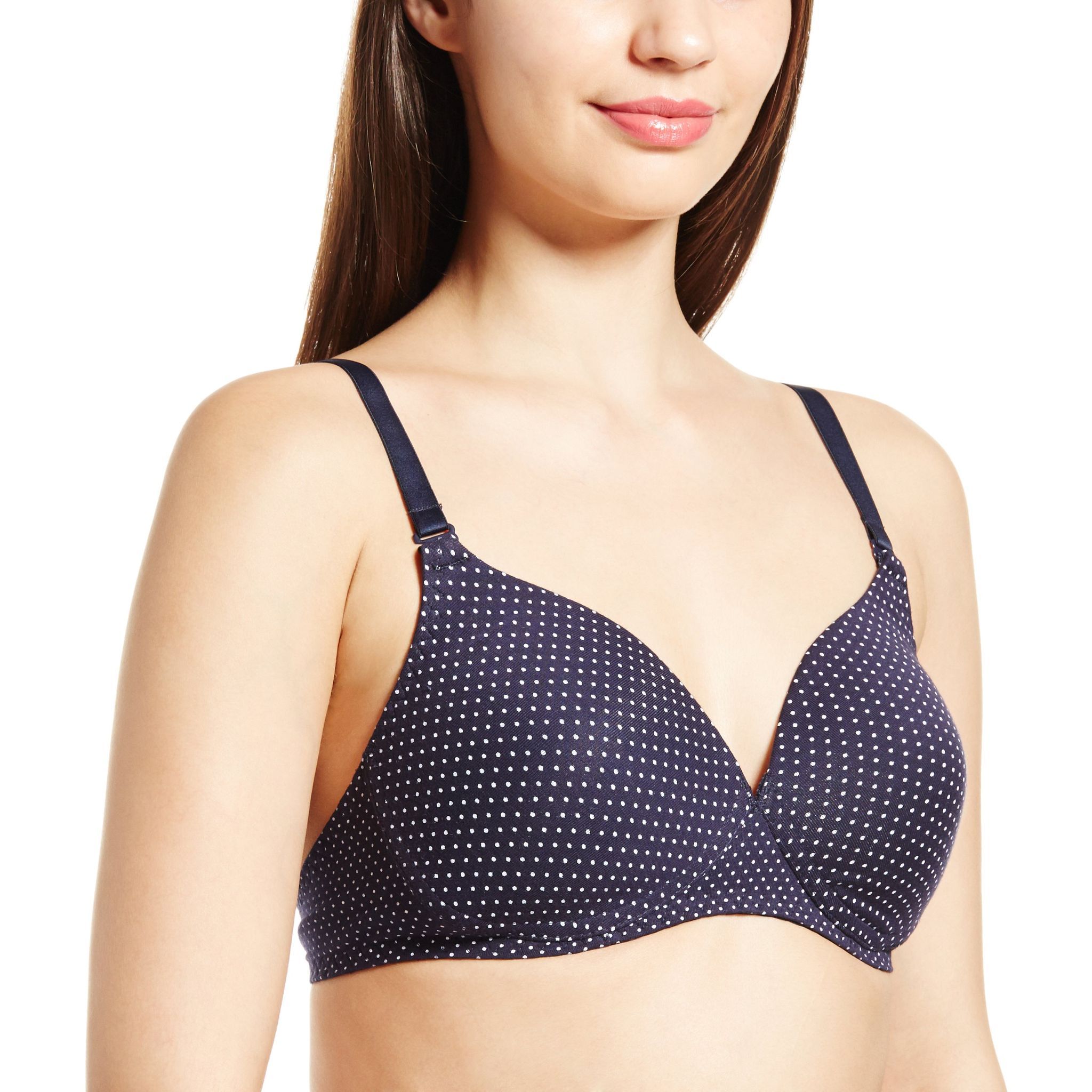 Enamor Women's Non-Wired Bra -38B (Navy White)