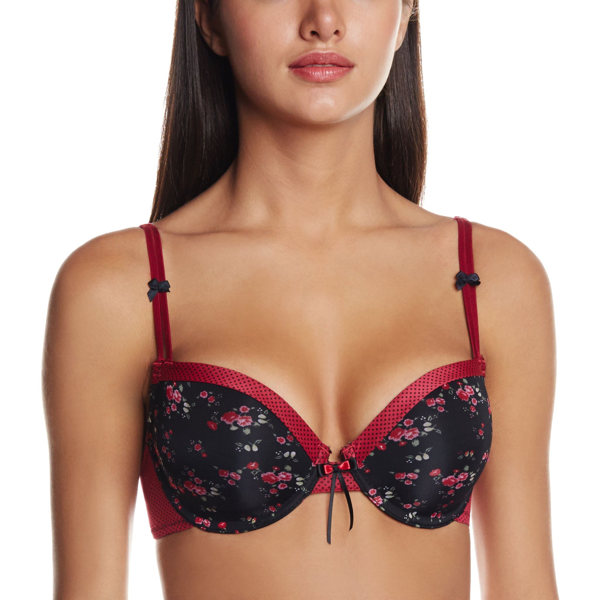 Enamor Women's Wired Bra -38B (Black Floral)
