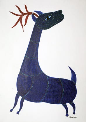 Tribes India Handmade Gond Paper Painting 1TPNGNDMP09209