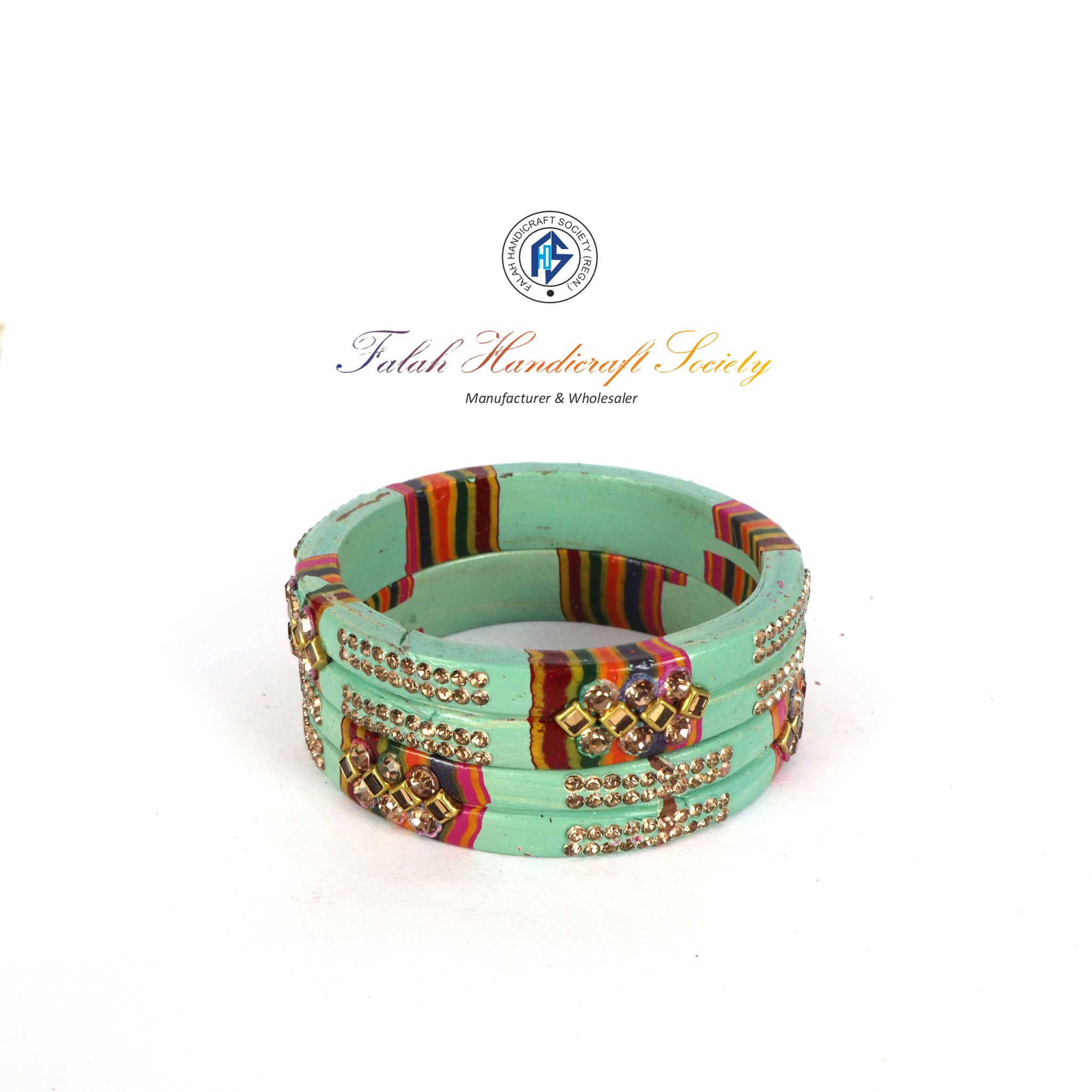 Rajasthani Lac Bangles In Beautiful New Design - Parrot Green