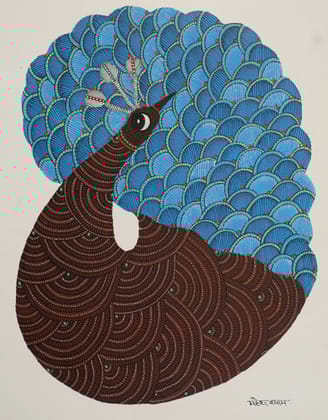 Tribes India Handmade Gond Paper Painting 1TPNGNDMP09281