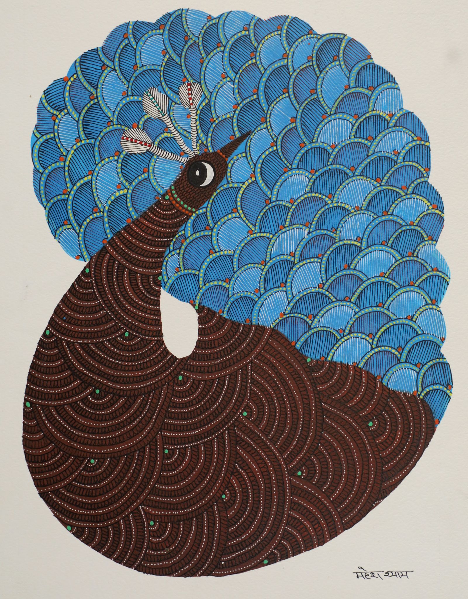 Tribes India Handmade Gond Paper Painting 1TPNGNDMP09281