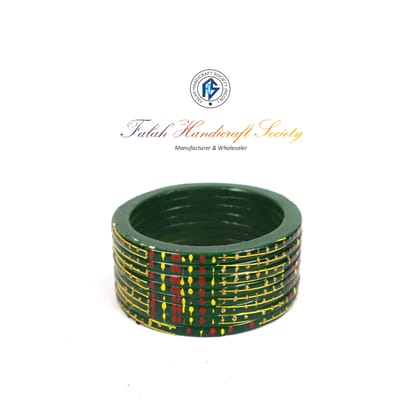 FHS Fashion Women's Beautiful Traditional Rajasthani  Lac Bangles - Green