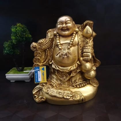 Unique Handcrafted Brass Laughing  Budha Statue