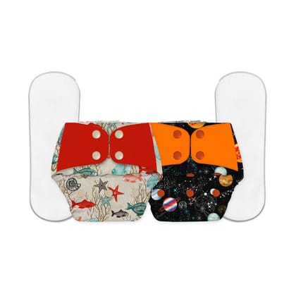 Snugkins Regular Freesize Cloth Diapers + Wet-Free Microfiber Terry Soaker - Pack of 2 Snugkins Regular Freesize Cloth Diapers + Wet-Free Microfiber Terry Soaker - Pack of 2
