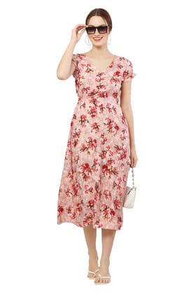 WOMEN_PINK FLOWER_FROCK WOMEN_PINK FLOWER_FROCK
