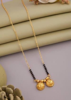 Siraaz Minimal Vati Maharastra Mangalsutra Gold Plated Studded with American Diamond For Women