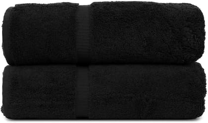 AYUS Bath Towel Set 30 x 60 inch,100% Ring Spun Cotton, Ultra Soft Highly Absorbent Machine Washable Hotel Spa Quality Bath Towels for Bathroom, 2 Bath Towels Black
