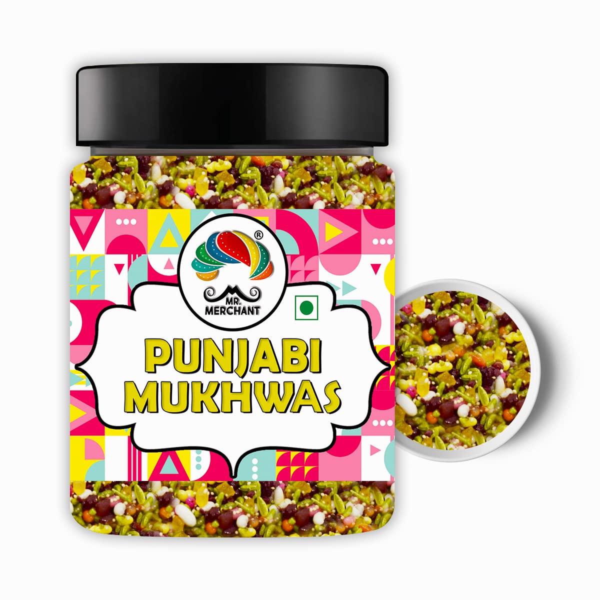 Mr. Merchant Punjabi Mukhwas, Traditional Mouth Freshener Mukhwas Mix (Pack of 1 (300g Jar Pack))