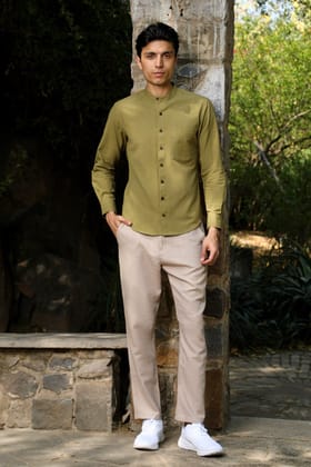 Musafir Olive Full Sleeve Shirt Musafir Olive Full Sleeve Shirt