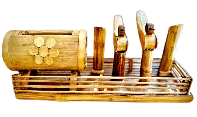 Jhulki Bamboo Mobile Sound Booster & Pen Stand
