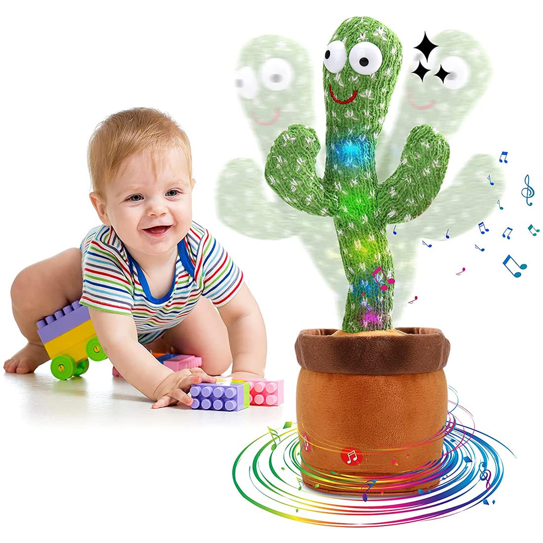 F C Fancy Creation Toys Talking Cactus Baby Toys for Kids Dancing Cactus Toys Can Sing Wriggle & Singing Recording Repeat What You Say Funny Education Toys