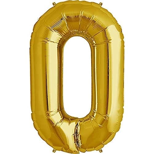 F C Fancy Creation Solid 1 Number Numeric Digit Gold Foil Balloon 16" Inch Party Decoration Supplies