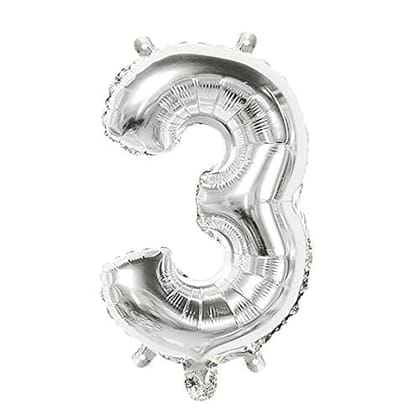 F C Fancy Creation Solid Numeric Digit Gold Foil Balloon 16" Inch Party Decoration Supplies (3 Number)