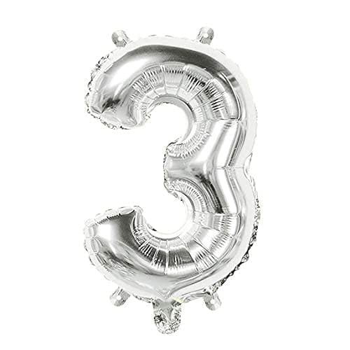 F C Fancy Creation Solid Numeric Digit Gold Foil Balloon 16" Inch Party Decoration Supplies (3 Number)