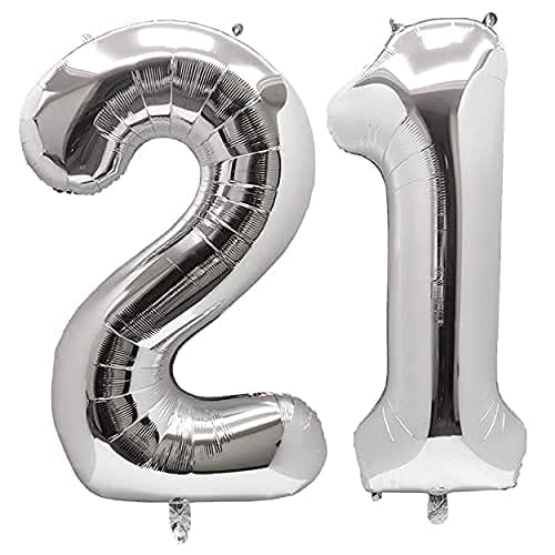 F C Fancy Creation Solid Numeric Digit Gold Foil Balloon 16" Inch Party Decoration Supplies (21 Number)