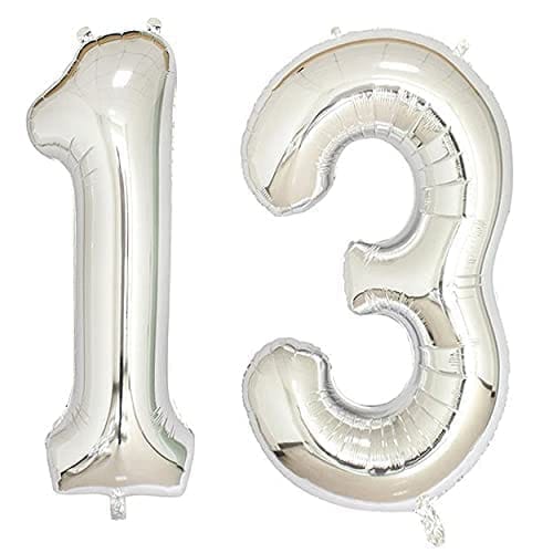 F C Fancy Creation Solid Numeric Digit Gold Foil Balloon 16" Inch Party Decoration Supplies (13 Number)