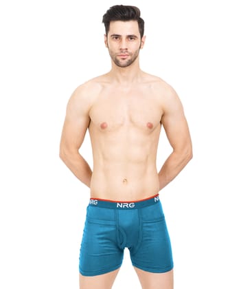NRG Mens Cotton Assorted Colour Rib Pocket Trunks ( Pack of 1 Turquoise ) G14
