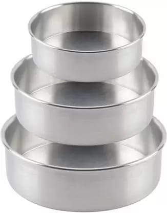 VPSK AKIRA ROUND CAKE MOULD PACK OF 3 Aluminium Cake Mould 3 (Pack of 3) VPSK AKIRA ROUND CAKE MOULD PACK OF 3 Aluminium Cake Mould 3 (Pack of 3)