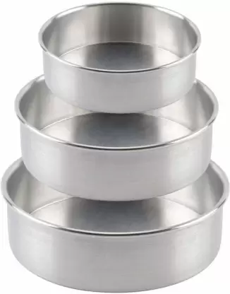 VPSK AKIRA ROUND CAKE MOULD PACK OF 3 Aluminium Cake Mould 3 (Pack of 3)