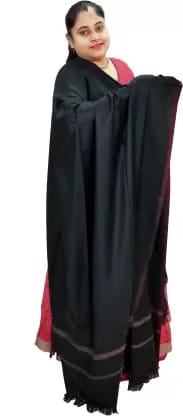 Vrinde Wool Solid shawl for Women (Black) Vrinde Wool Solid shawl for Women (Black)