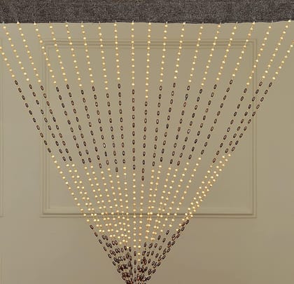 AFSN HOME Wood Striped Beads String Door Curtain , Washable, String Beads Made Of Wood. Can Be Used As Curtains Or As A Divider Between Parts Of A Room. Coffee