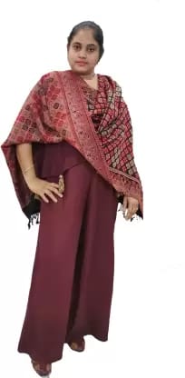 Vrinde Wool Checkered Women Shawl (Multicolor) Vrinde Wool Checkered Women Shawl (Multicolor)