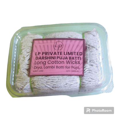 Darshini _Decor Pack of 1500 Pieces Long Cotton Wicks 5.5 Inch /Diya Batti for Pooja. (1500)